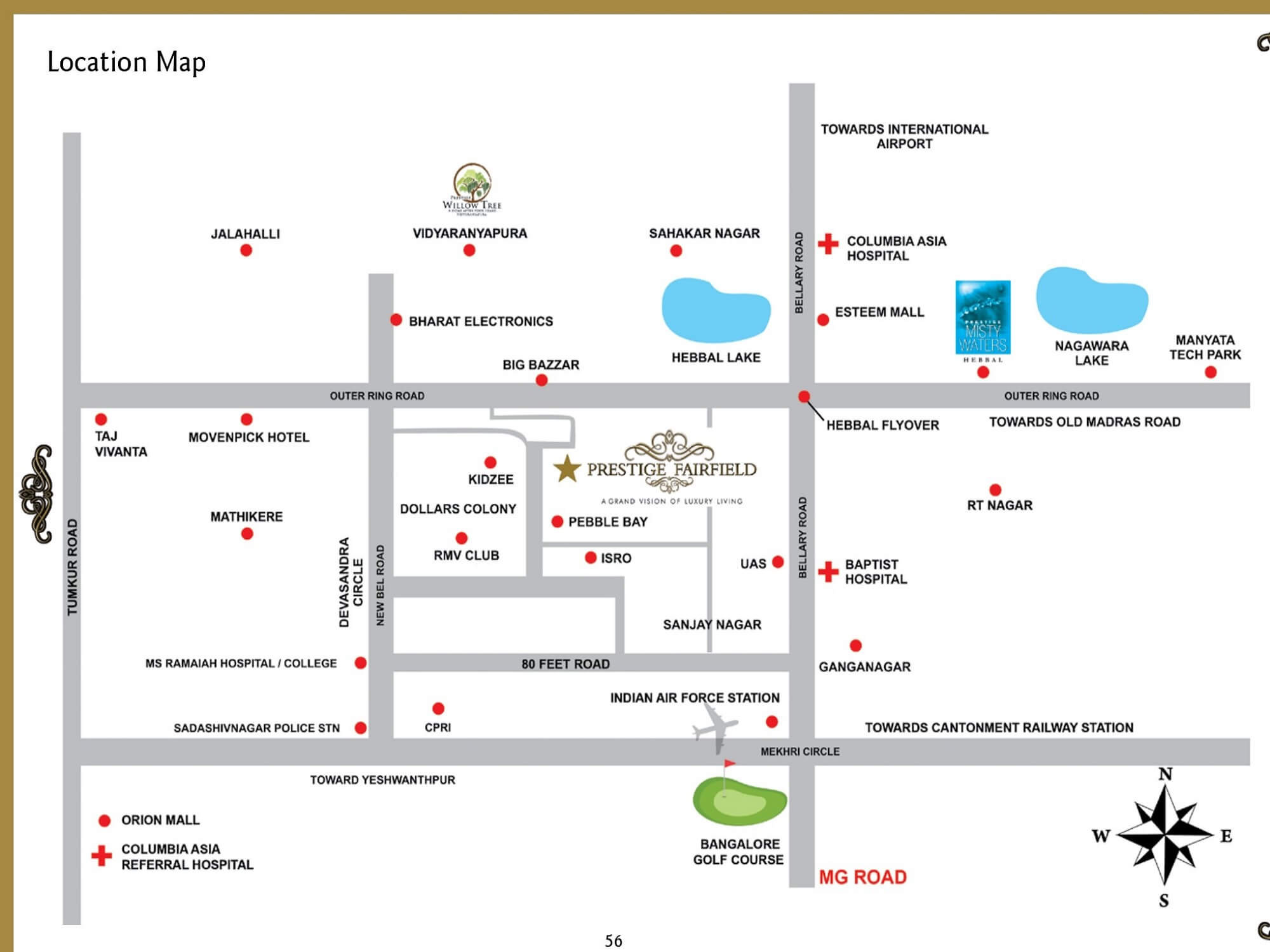 Prestige Fairfield Sanjay Nagar Location Map